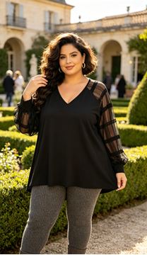 Immagine di PLUS SZIE V NECK TUNIC IN SOFT FABRIC